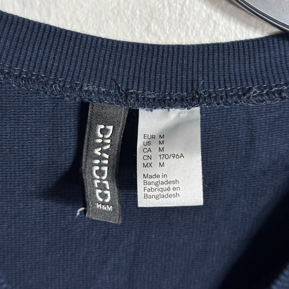 H&M Divided Multi Color Red Navy White Long Sleeve Pullover Sweater‎ Size M - Picture 3 of 6